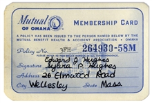 Sylvia Plath Signed Health Insurance Card
